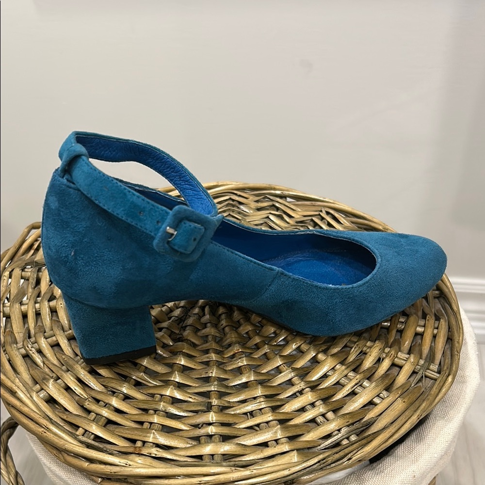 David Dixon blue  Suede Women's Block Heel Shoes